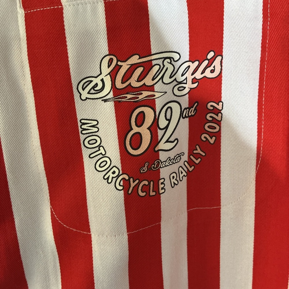 Biker Apparel Sturgis 2022 American Flag Button Up Shirt Size M NWT - Picture 3 of 12